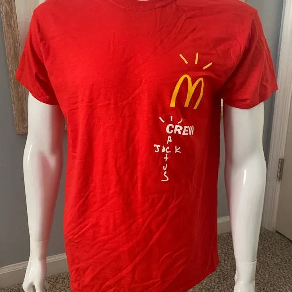 Gildan | Shirts | Travis Scott X Mcdonalds Crew Tshirtred